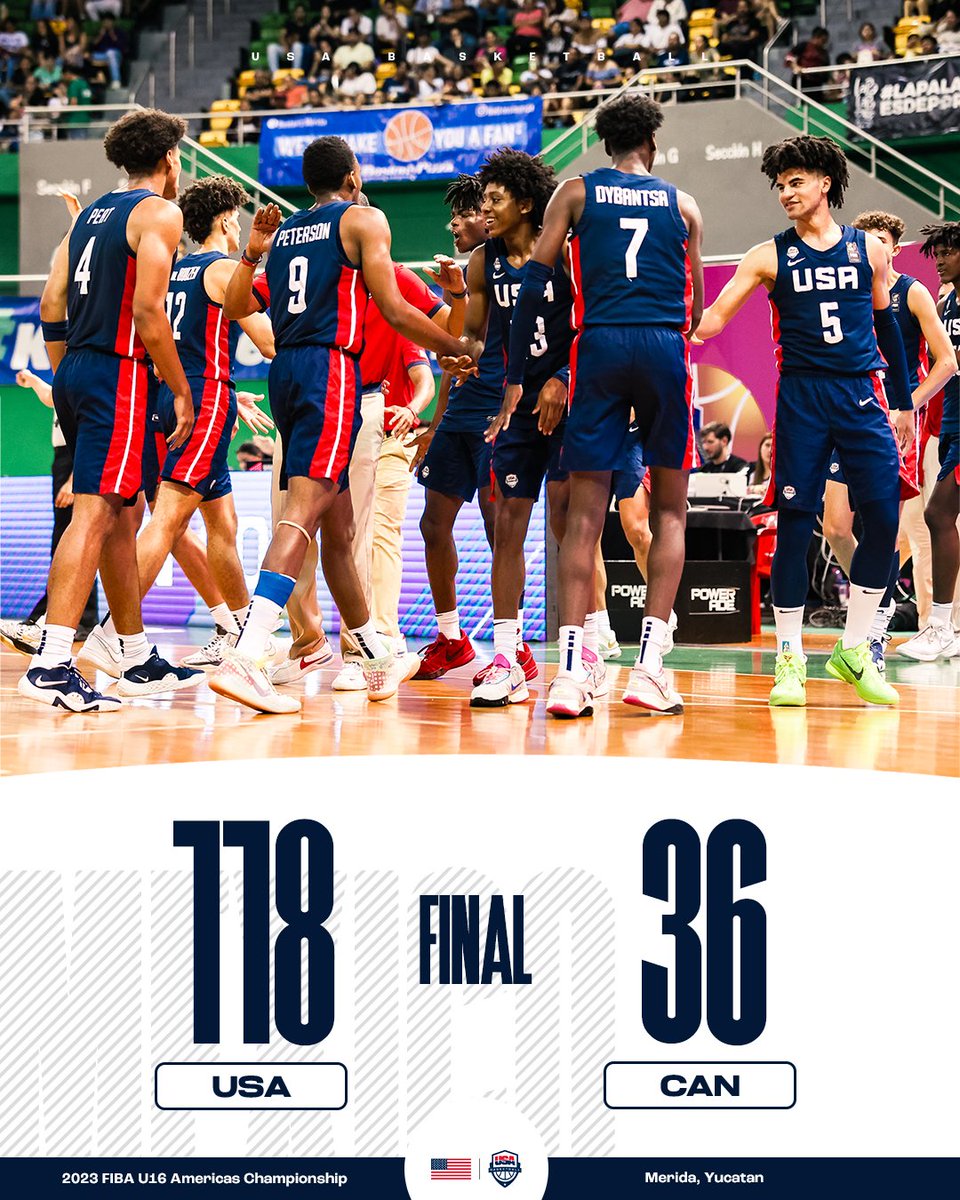 The largest margin of victory in 🇺🇸 #USABMU16 history & the GOLD MEDAL🥇

#FIBAU16Americas