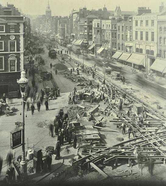 Workmen Laying tracks Whitechapel