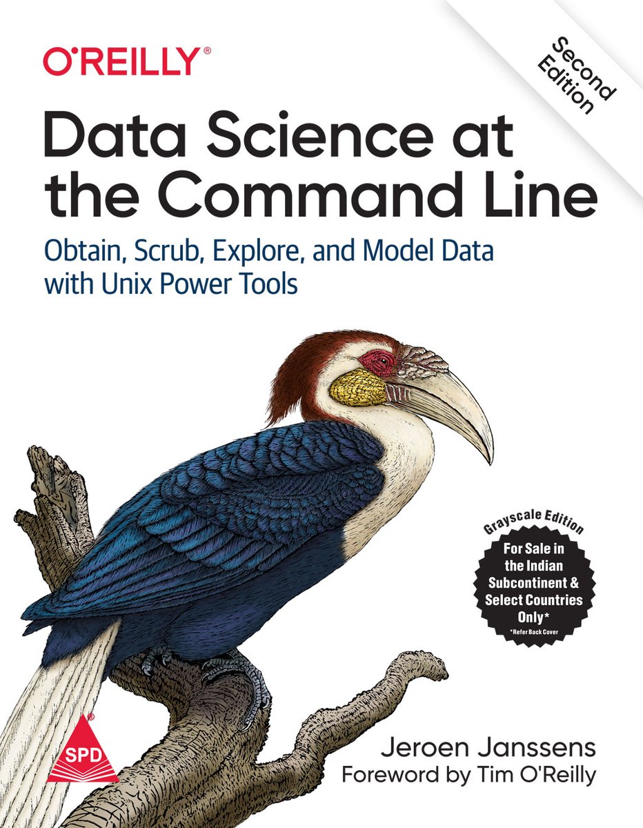 shroffpub's tweet photo. Data Science at the Command Line 2nd Edition
 by (@jeroenhjanssens ) @OReillyMedia 
https://t.co/0BpTxmswQI
 @Analyticsindiam @analyticsvidya @upGrad_edu @tech_mahindra @iiit_hyderabad #DataScience #DataAnalytics #DataScientist  #unixpowertools #oreillymedia #shroffpublishers https://t.co/pYtxt0cXCD