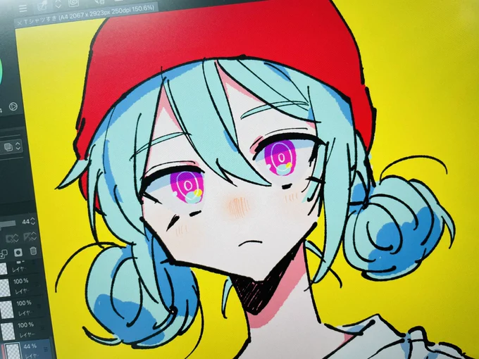 昼休みにデジタルで絵を描ける感動……(作業中のやつばっかあげてすみません)(浮かれてます完全に)