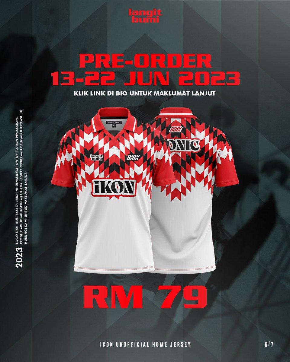 atlangitbumi's tweet photo. iKON UNOFFICIAL HOME JERSEY

Pre-order jersi iKON akan dibuka esok! ❤️🤍🖤

Klik link di bawah untuk maklumat lanjut📌

https://t.co/bl6yw8s55s
🌐 atlangitbumi
#langitbumi #footballcult #kpop #iKONWORLDTOUR #iKON_TAKEOFF #ikon https://t.co/oOi8fYkjrP