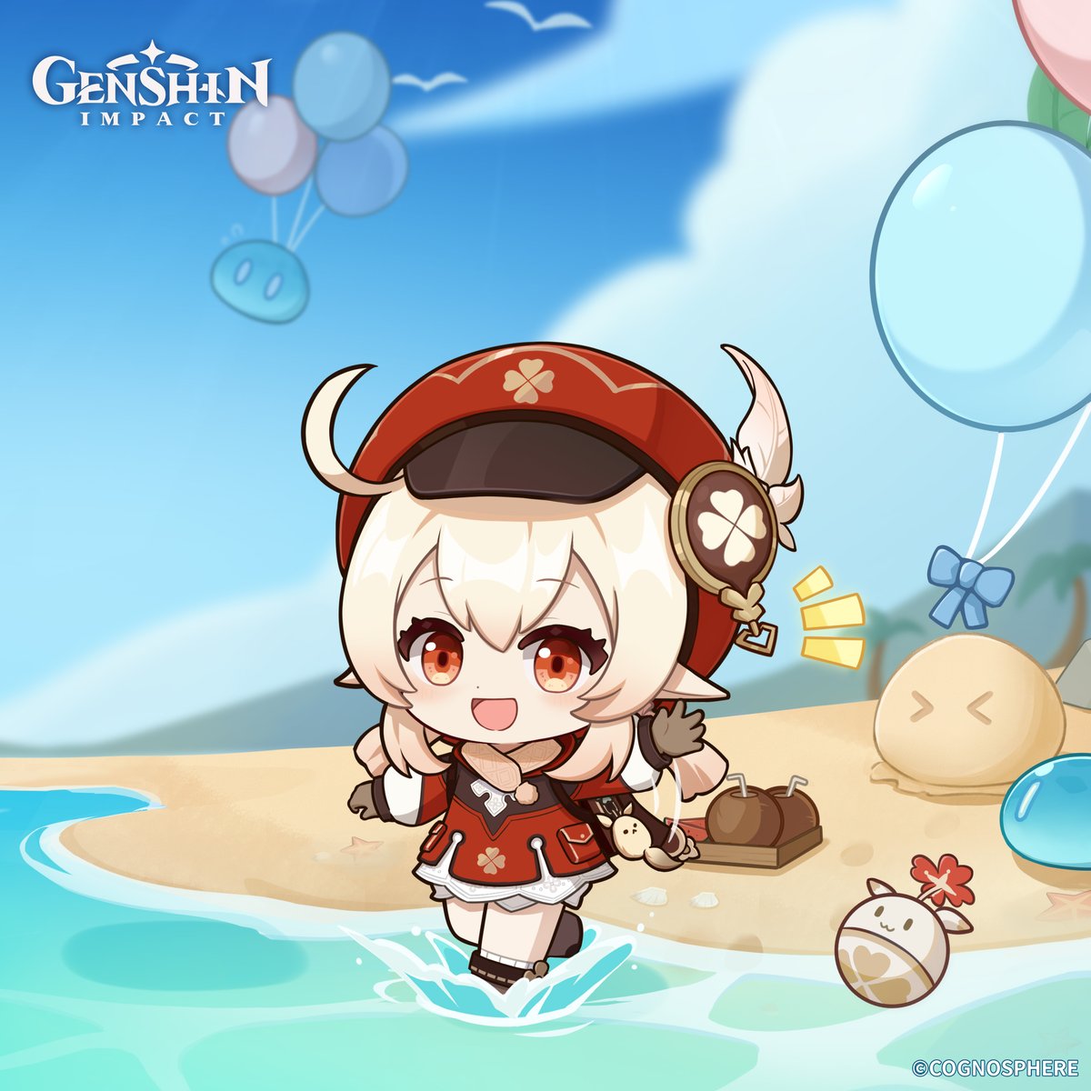 'Klee's coming! Come join us, Qiqi!'

The 'Joyous Summer' Community Event Series will be available on June 16!
Sharing this post will give you a chance to win a Guoba Plushie ×1! (20 winners in total across all platforms)

#GenshinImpact #SummerWithGenshin