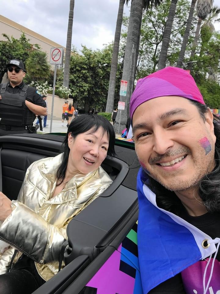 amBiSocial's tweet image. Bryan #amBiLA with LA #Pride Grand Marshal and #BiCon Margaret Cho 💖💜💙 @margaretcho @lapride