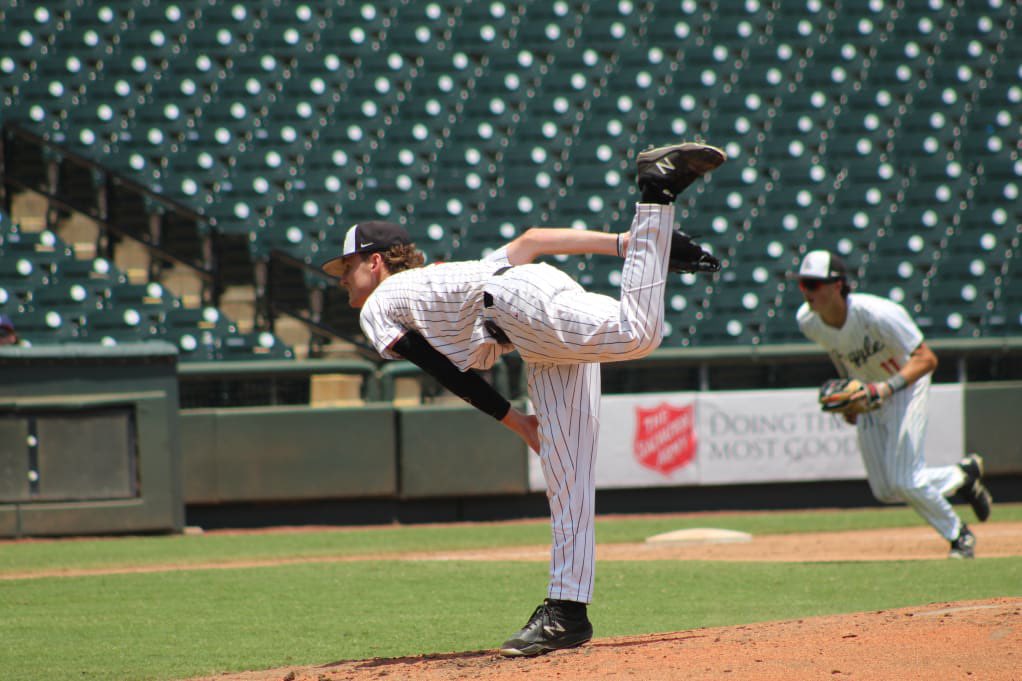 Still sinking in, Alex started the TEXAS 5A state championship.  How many dudes in this state and Alex pitched a shutout for 5 innings.  Thanks for all the support from teammates and coaches.  Focus and goal to win it in 2024.  
#The24
#argyleeaglesbaseball
#DellDiamond