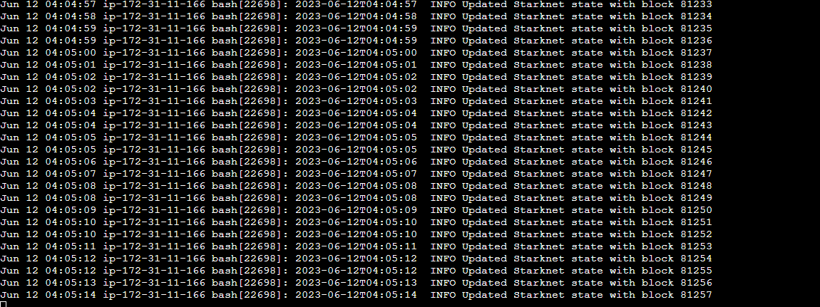 ductrien9's tweet photo. My @Starknet node working perfect 
EVM:0xd7EB22af796823d264bF9D0fCD153575a143670D 
@AlchemyPlatform #Starknet https://t.co/GnS5YTGQIe