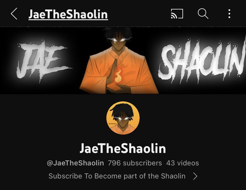 JaeTheShaolin's tweet photo. The channel art goes crazy can’t wait to get started on this new journey😮‍💨800 on the way!!! https://t.co/jWD0C1pSZD