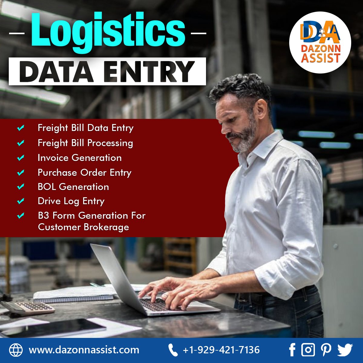 dazonn_assist's tweet image. 🚚 Our team of experts specializes in accurate and efficient #logistics data entry, ensuring smooth inventory #management, order tracking, and more.
#logisticsdataentry
𝐆𝐞𝐭 𝐈𝐧 𝐓𝐨𝐮𝐜𝐡 𝐖𝐢𝐭𝐡 𝐔𝐬 𝐀𝐭:👇

📲 +1-888-216-7282
🌐 dazonnassist.com