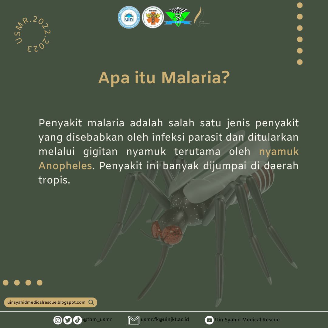 tbm_usmr's tweet photo. || POSTER EDUKASI: MALARIA ||
•
More information:
Instagram: @tbm_usmr
Twitter: @tbm_usmr
Blog: https://t.co/2eBvpcLisG
Email: usmr.fk@uinjkt.ac.id
•
#USMR
#UMSR2022/2023
#uinsyahidmedicalrescue
#siapsigaptanggap https://t.co/FAYBVJ7dRN