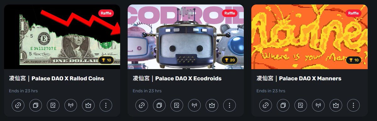 凌仙宫抽奖!

<a href="/MannersNFT/">yacht</a>
Lucky+连结:
luckyplus.io/r/Manners-_qRc…

<a href="/ecodroids/">Ecodroids 🤖</a>
Lucky+连结:
luckyplus.io/r/Ecodroids-_f…

<a href="/RallodCoin/">Rallod Coin</a>
Lucky+连结:
luckyplus.io/r/Rallod-Coins…