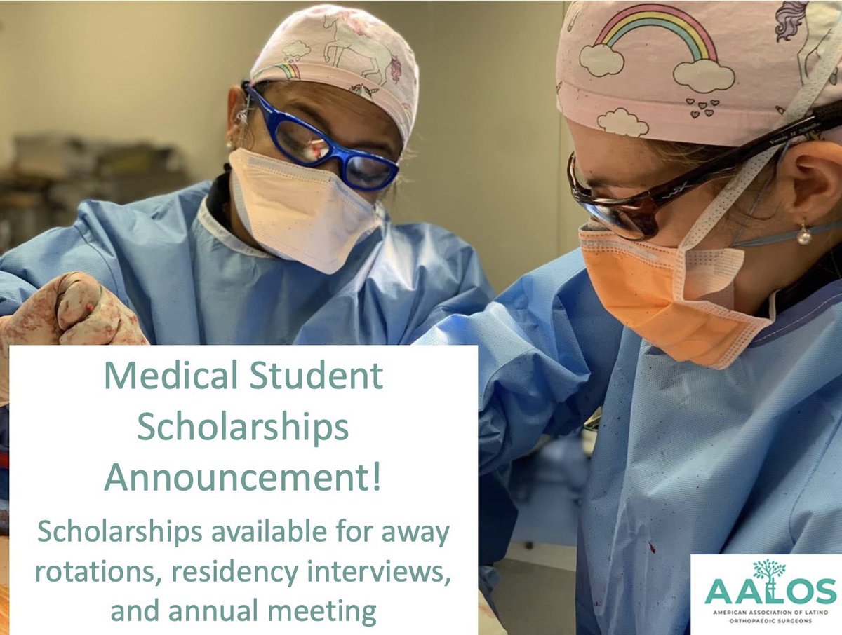 Check out our medical student scholarships! aalosassn.org/scholarships/ #ortho #mentorship #latinosurgery #ortholatinos #diversity #inclusion #scholarships #orthotwitter