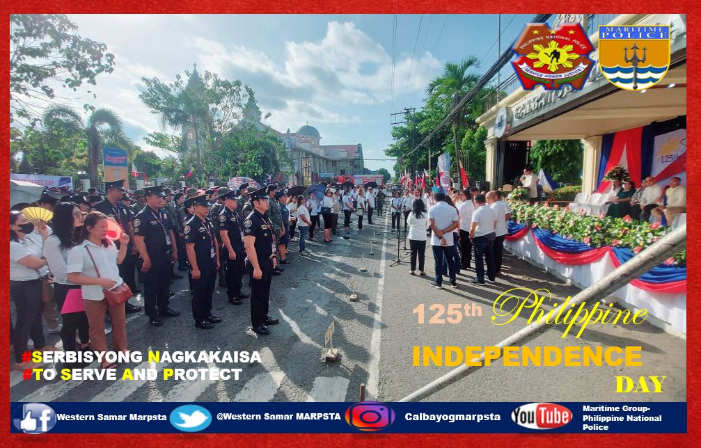 802ndmarpsta's tweet photo. IN PHOTOS || 125th PHILIPPINE INDEPENDENCE DAY Celebration with the Theme: "KALAYAAN, KINABUKASAN, KASAYSAYAN".
#SerbisyongNagkakaisa
#PNPToServeandProtect https://t.co/w7jnMXXuy3