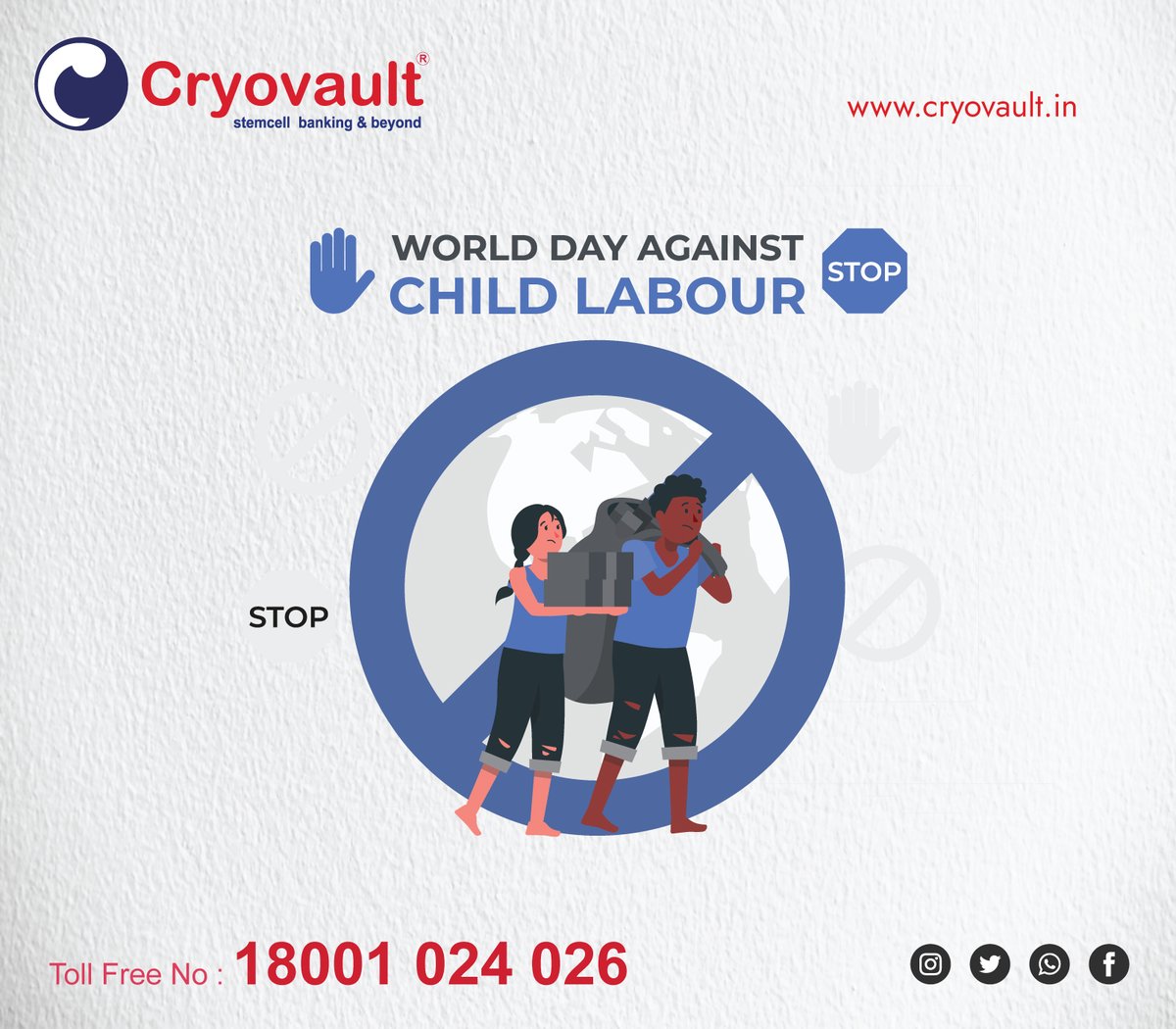 World Day Against Child Labour.......!Call Now:- 18001024026
Visit:- cryovault.in
#cryovault #cordblood #stemcellbanking #stemcelltreatment #stemcellbanking #india #childcare #child #Labour