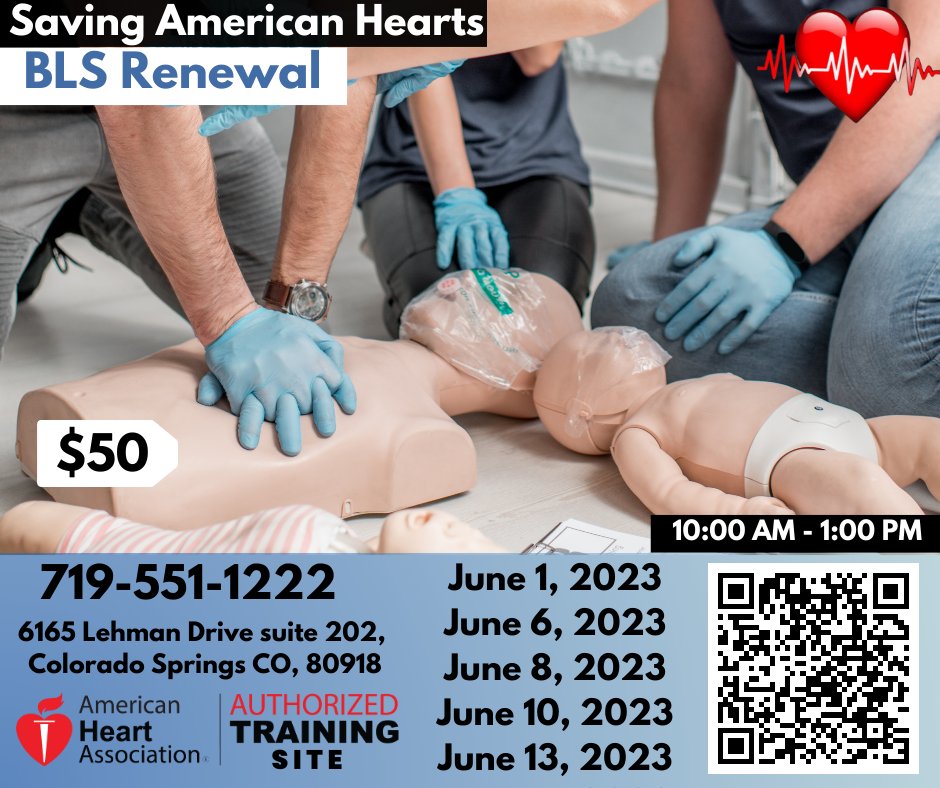 🚨 Healthcare providers! Don't let your BLS certification expire!
Renew it with us! Stay on top of your game and save lives! 

savingamericanhearts.com/aha-bls-for-he…

P.S The Ebook Provider manual is included!

 #BLSrenewal #healthcareproviders #savinglives #AHA #CPRcertification #CPR #AED #BLS