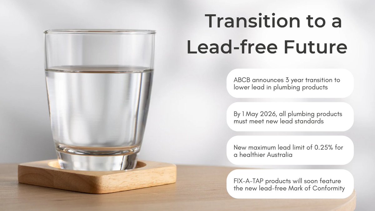 Major shifts are happening in the plumbing industry, and we're working to meet new lead-free standards for a healthier Australia by 2026.

#FixATap #AustralianOwned #Industry #PlumbingStandards #LeadFreeFuture #CleanWater #HealthyLiving #Plumber