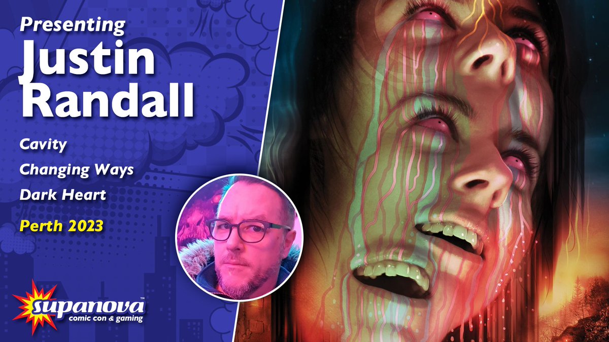 Joining a comics line-up so sweet it'll give you cavities, get ready for Supa-Star @JRandallArt only at Supanova Perth!

Most recently, Justin has been working on his all-new creator-owned title, Cavity, published by @gestaltcomics! supa.fans/JRandall