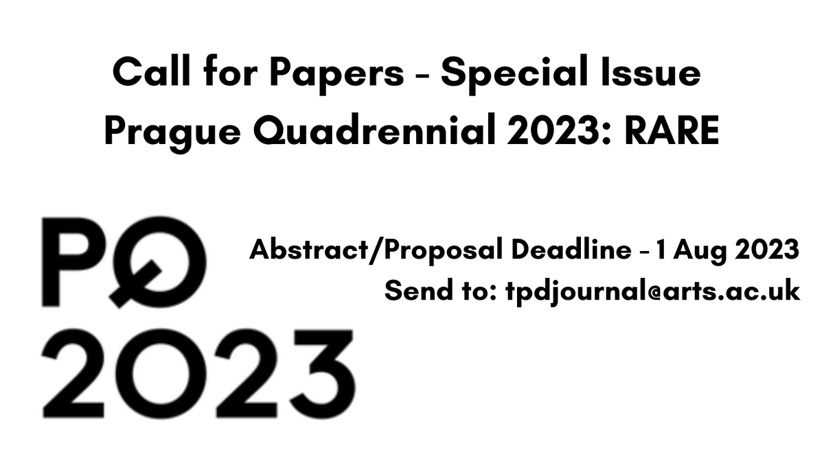Theatre & Performance Design Journal (@tpdjournal) on Twitter photo We are in Prague for #PQ23 <a href="/pq_festival/">Prague Quadrennial</a>! On the look for authors for our PQ Special Issue. Get in touch if you would like to discuss your proposal. Full Call: bit.ly/PQRARE We are in Prague for #PQ23 <a href="/pq_festival/">Prague Quadrennial</a>! On the look for authors for our PQ Special Issue. Get in touch if you would like to discuss your proposal. Full Call: bit.ly/PQRARE