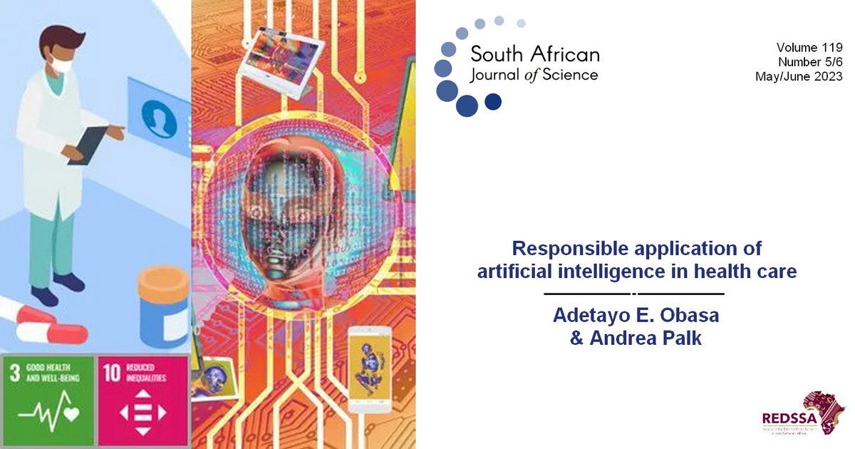 Responsible application of #AI in health care @aimmanuel4 & Andrea Palk @SAJS_Official ➡️ sajs.co.za/article/view/1… #Bioethics #DataEthics @DSI_REDSSA
