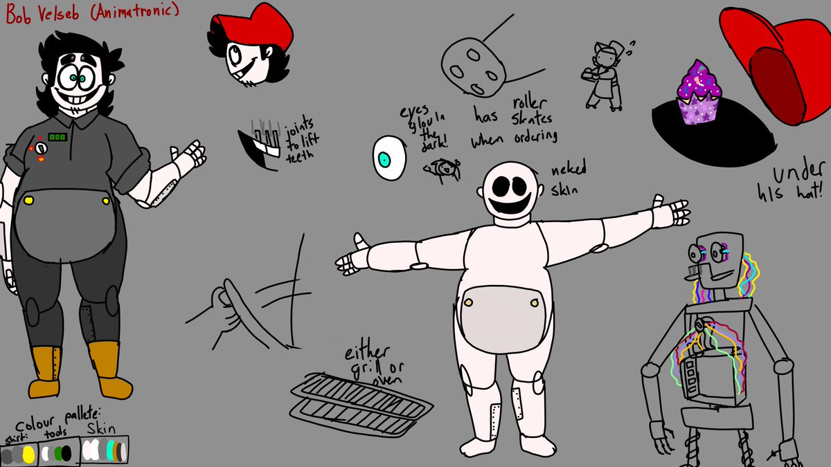 TheBekaShow13's tweet photo. Bob Velseb as an animatronic! For my fnaf AU :) 
What he does: https://t.co/ZCJoLvr4ru 
#bobvelseb #spookymonthau #fnafau #fivenightsatfreddysau #refpage https://t.co/DhPnHLd6hR