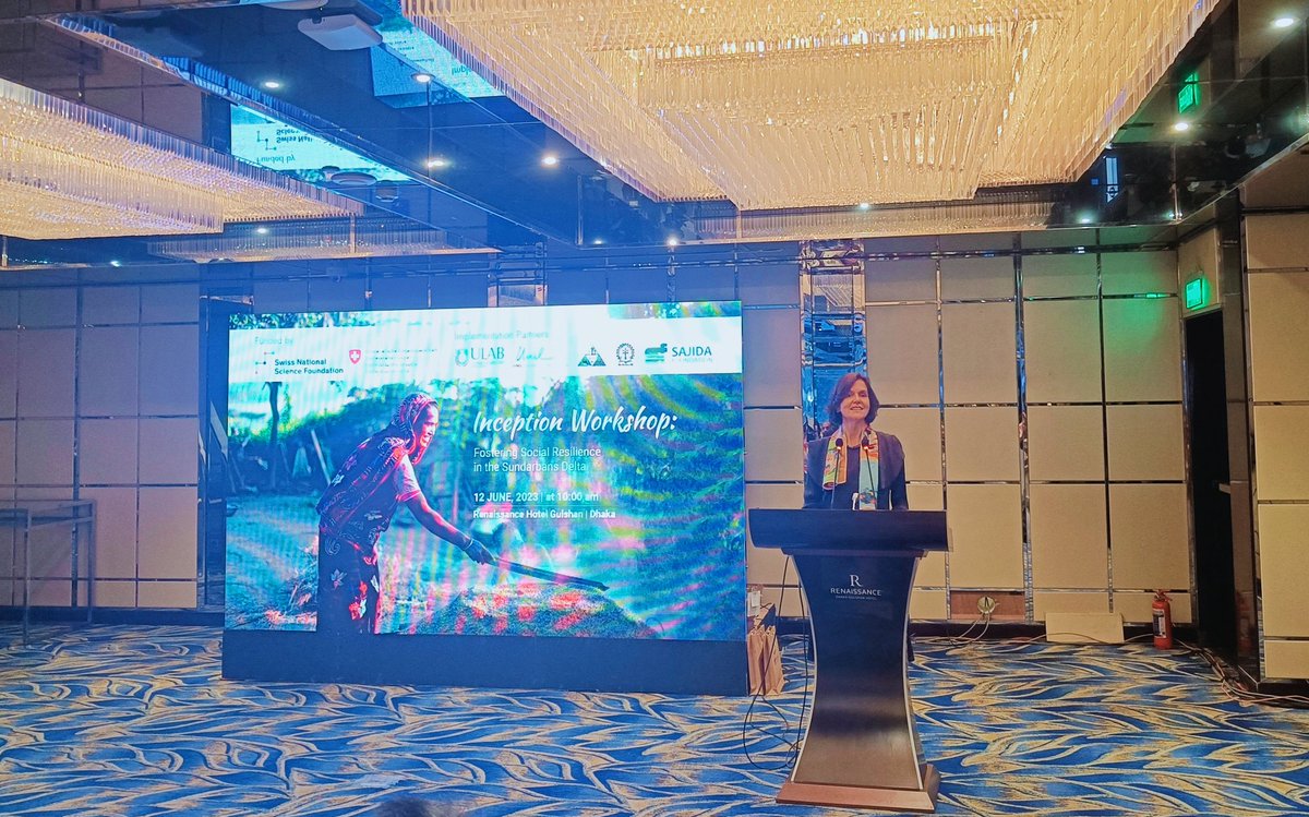 📈💡 Deputy Head of Swiss Cooperation, Ms. Corinne Henchoz Pignani, highlights the transformative power of #datafordevelopment, emphasizing its meaningful impact. 

✅Let's harness this potential to foster resilience in the #Sundarbans delta! 🌿🌊 #SwissinBD @SwissAmbBD