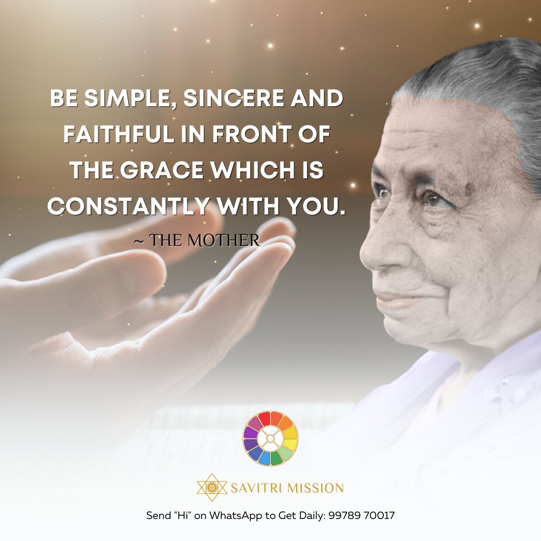 ❤ Follow @savitrimission ❤

Be simple, sincere and faithful in front of the Grace which is constantly with you. - The Mother
.
.
.
.
.
#besimple #besincere #befaithful #themother #grace #divine #spiritual #aware #awakening #mondaymantra