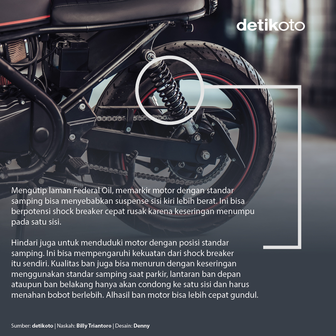 detikoto's tweet photo. Sering parkir motor pakai standar samping? Ternyata ada dampak buruk yang mengintai lho detikers! 😯

Mau tahu alasannya?

#standarmotor #ototips #motor #otomotif #detikoto https://t.co/AVPYGjdlrE