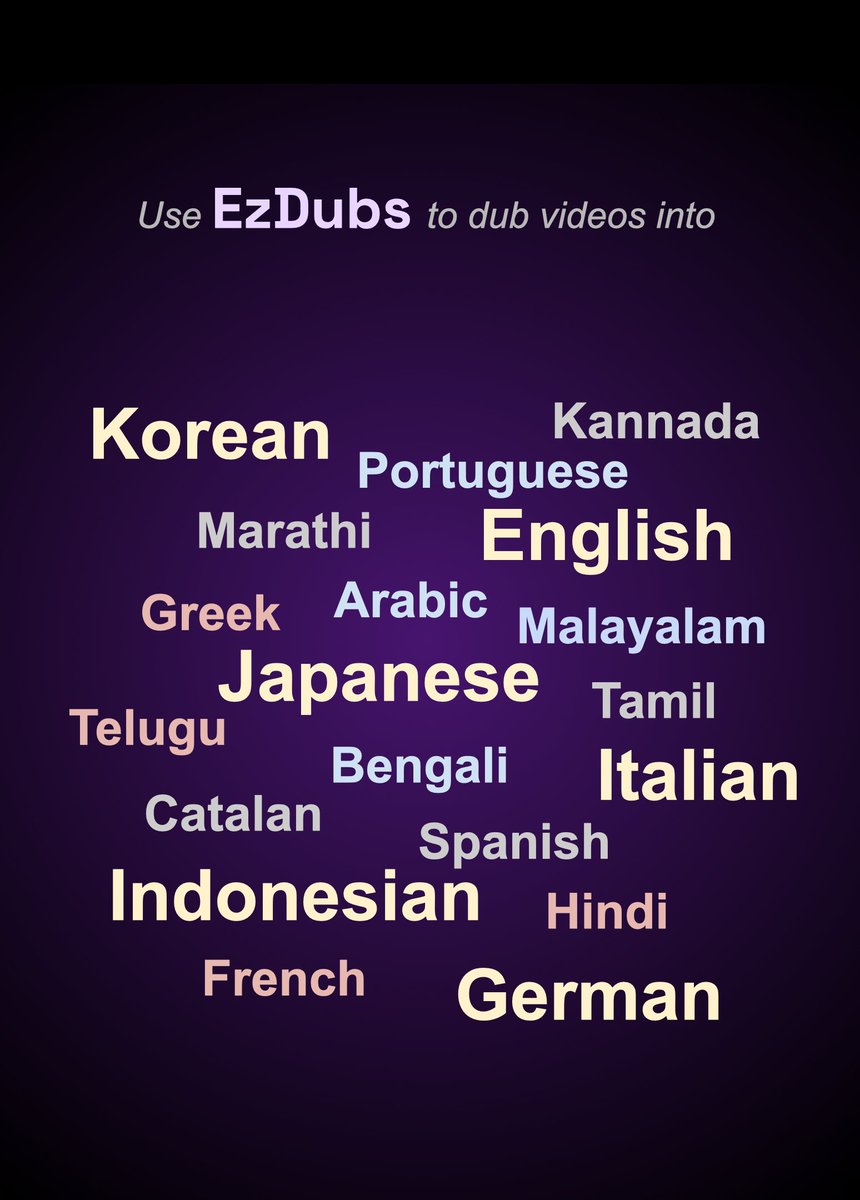 ezdubs_bot's tweet photo. 📢📢Language support announcement!

@ezdubs_bot now supports dubbing into 
🇮🇹Italian
🇩🇪German
🇬🇷Greek
🇯🇵Japanese
🇮🇩Indonesian
🇧🇩🇮🇳Bengali

Check out the full list below! https://t.co/9jqScNl6r8