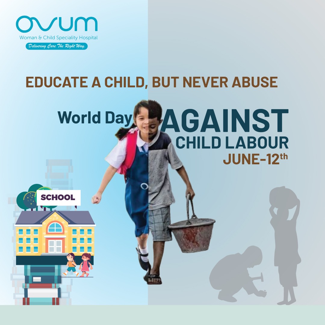 On Anti-Child Labour Day, let's stand against child exploitation and compassionately promote education!
Every child deserves the right to education, love and a childhood free from exploitation. So let's raise awareness against child labour.

#AntiChildLabourDay #ovumhospitals