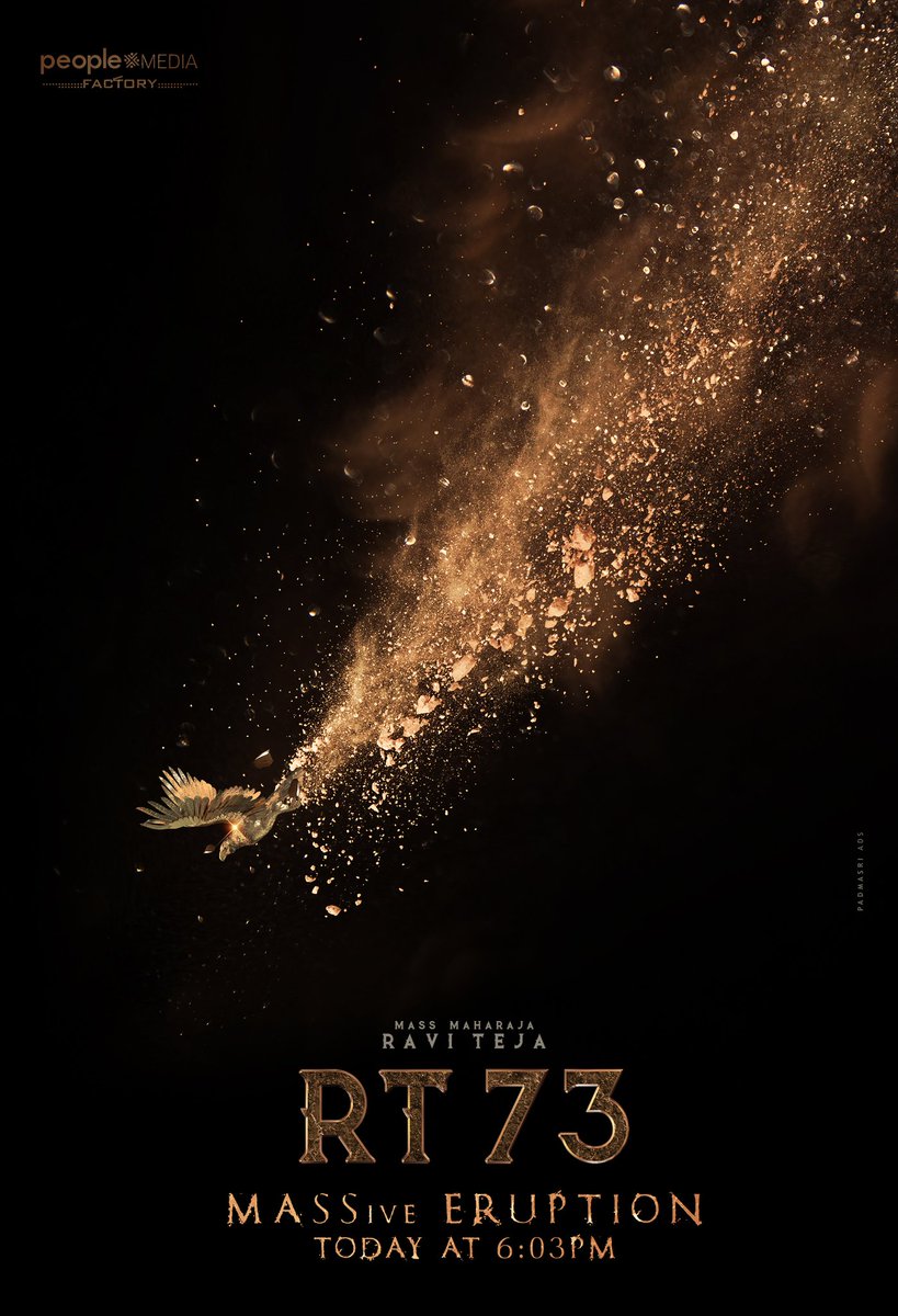 People Media Factory (@peoplemediafcy) on Twitter photo This time MASS ascends to unprecedented altitudes 💥
Unveiling Mass Maharaja <a href="/RaviTeja_offl/">Ravi Teja</a> & <a href="/Karthik_gatta/">Karthik Gattamneni</a>'s
#MASSiveEruption - #RT73 Title Announcement Video 🔥
Exploding Today at 6:03PM.
Stay tuned 🥁
<a href="/vishwaprasadtg/">Vishwa Prasad</a> <a href="/vivekkuchibotla/">Vivek Kuchibhotla</a>
<a href="/manibkaranam/">Manibabu Karanam</a> <a href="/sujithkolli/">Sujith Chowdary</a> This time MASS ascends to unprecedented altitudes 💥
Unveiling Mass Maharaja <a href="/RaviTeja_offl/">Ravi Teja</a> & <a href="/Karthik_gatta/">Karthik Gattamneni</a>'s
#MASSiveEruption - #RT73 Title Announcement Video 🔥
Exploding Today at 6:03PM.
Stay tuned 🥁
<a href="/vishwaprasadtg/">Vishwa Prasad</a> <a href="/vivekkuchibotla/">Vivek Kuchibhotla</a>
<a href="/manibkaranam/">Manibabu Karanam</a> <a href="/sujithkolli/">Sujith Chowdary</a>