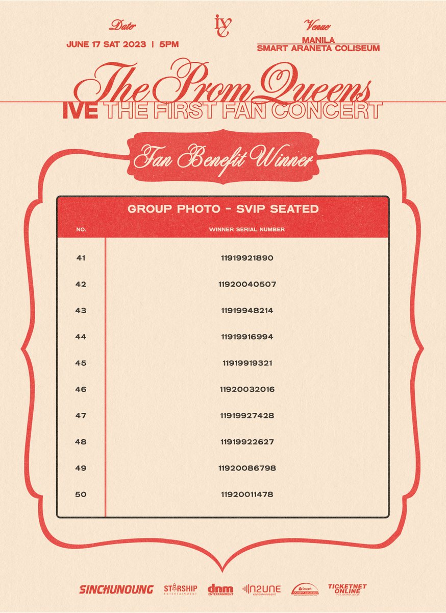 dnmentph's tweet photo. 👑SVIP PHOTO OP WINNERS 2/3👑

#IVE #아이브 #ThePromQueens #IVEMNL2023 https://t.co/HopbBhWDuv