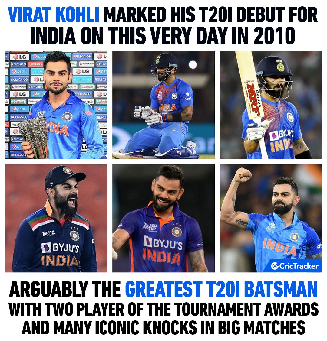 On this day in 2010, Virat Kohli made his T20I debut for India, and the rest is history.

#ViratKohli #T20ICricket