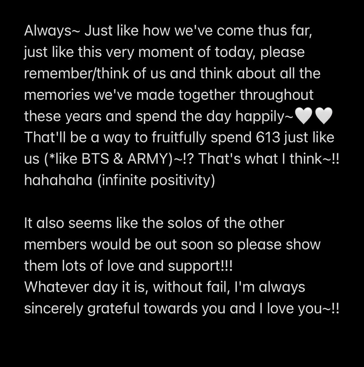 hoseok's letter to armys 🐿️💜

i miss hobi so so so much i'm glad we'll be able to receive letters from him like this he's truly the sweetest and fills up our days with so much warmth ☀️💕