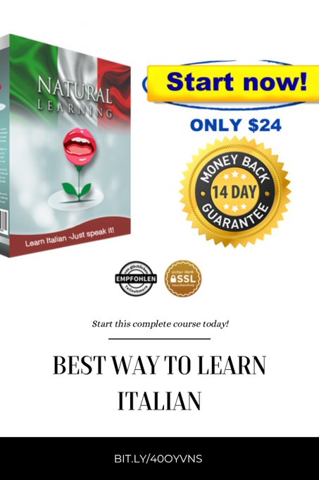 busines73618521's tweet image. Learn Italian   in just 10 minutes a day! CHECK THIS LINK  bit.ly/40OyvNs   &amp;amp; GET FREE INFO!!!   
 #Italian #italianlearning #learningitalian #italianlanguage #italianteacher #Italy #Italia #italiangirl #italianschool #freetutorial #howtolearnitalian #howtolearnlanguage