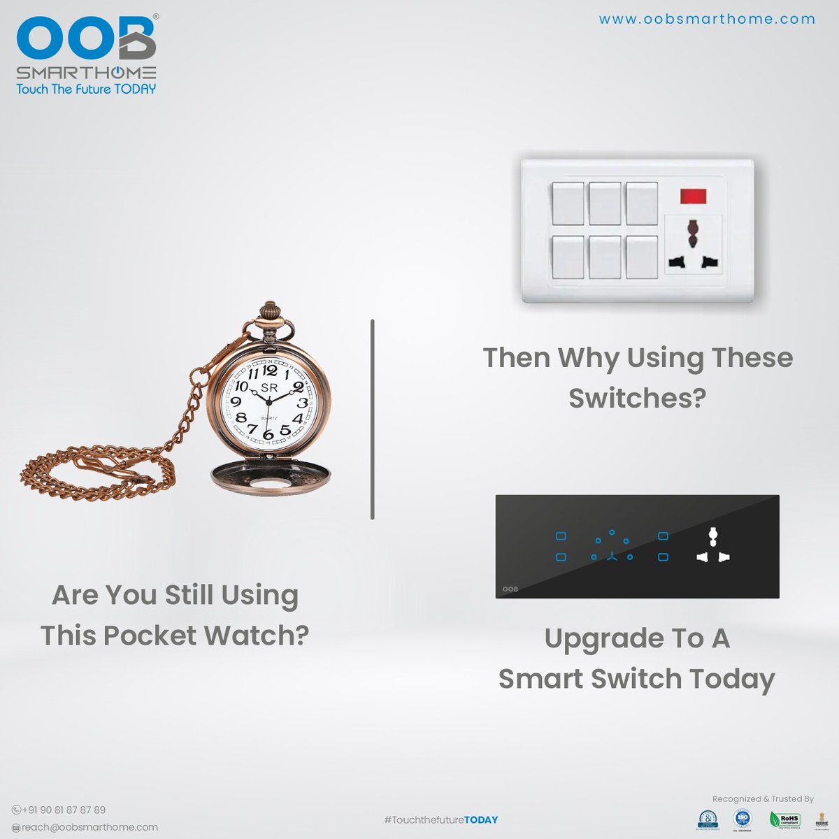 OobSmartHome's tweet photo. OOB Smarthome – Are you Still using this #pocketwatch?
.
.
for quick inquiry call on: +91 9081 8787 89
.
.
#pocketwatch #connectedhome #smarttechnology #innovation #luxuryhomes #smarthomesystem  #homeautomation #touchswitch #TouchSwitches #DesignerTouchSwitches #InteriorDesign https://t.co/24nV7ZgA6Z