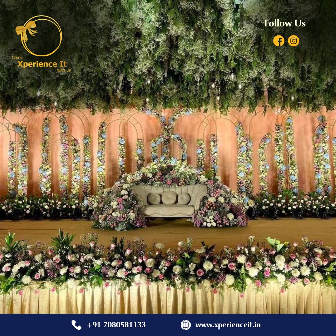 A dream comes true: Love's blossoming paradise. For inquiries -+91 7080581133 #xperienceitweddingplanner #weddinginspiration • #weddingideas • #weddingplanner •#weddingflowers • #weddingstyle • #weddingday • #weddingdecoration •