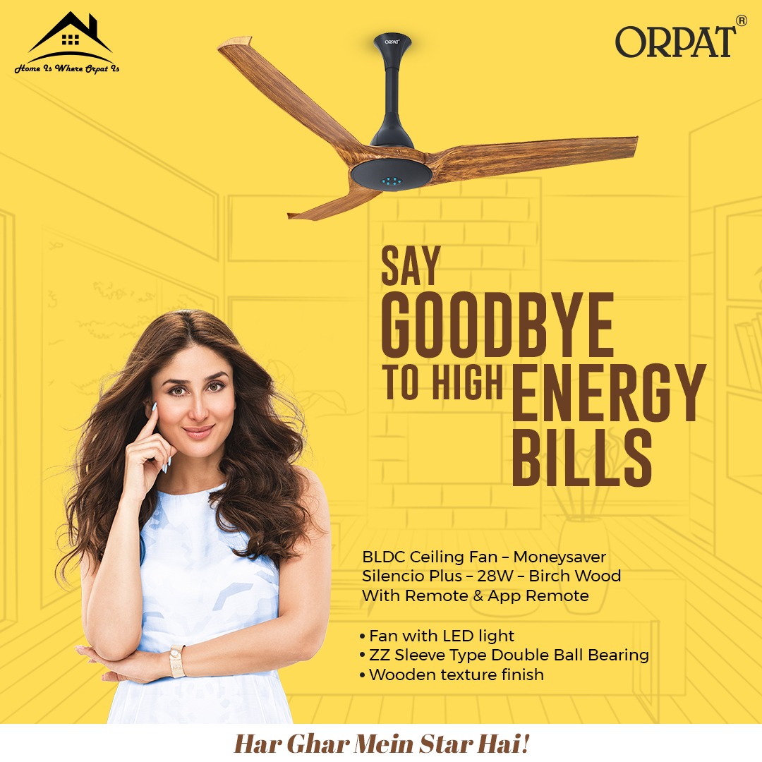 Premium Bhi, Saving Bhi.

Orpat's BLDC Energy Efficient Motor consumes less power and helps you save more.

#Orpat #Orpatgroup #Orpatproducts #HomeIsWhereOrpatIs #BLDCfans #OrpatFans #MoneySaver #HarGharMeinStarHai