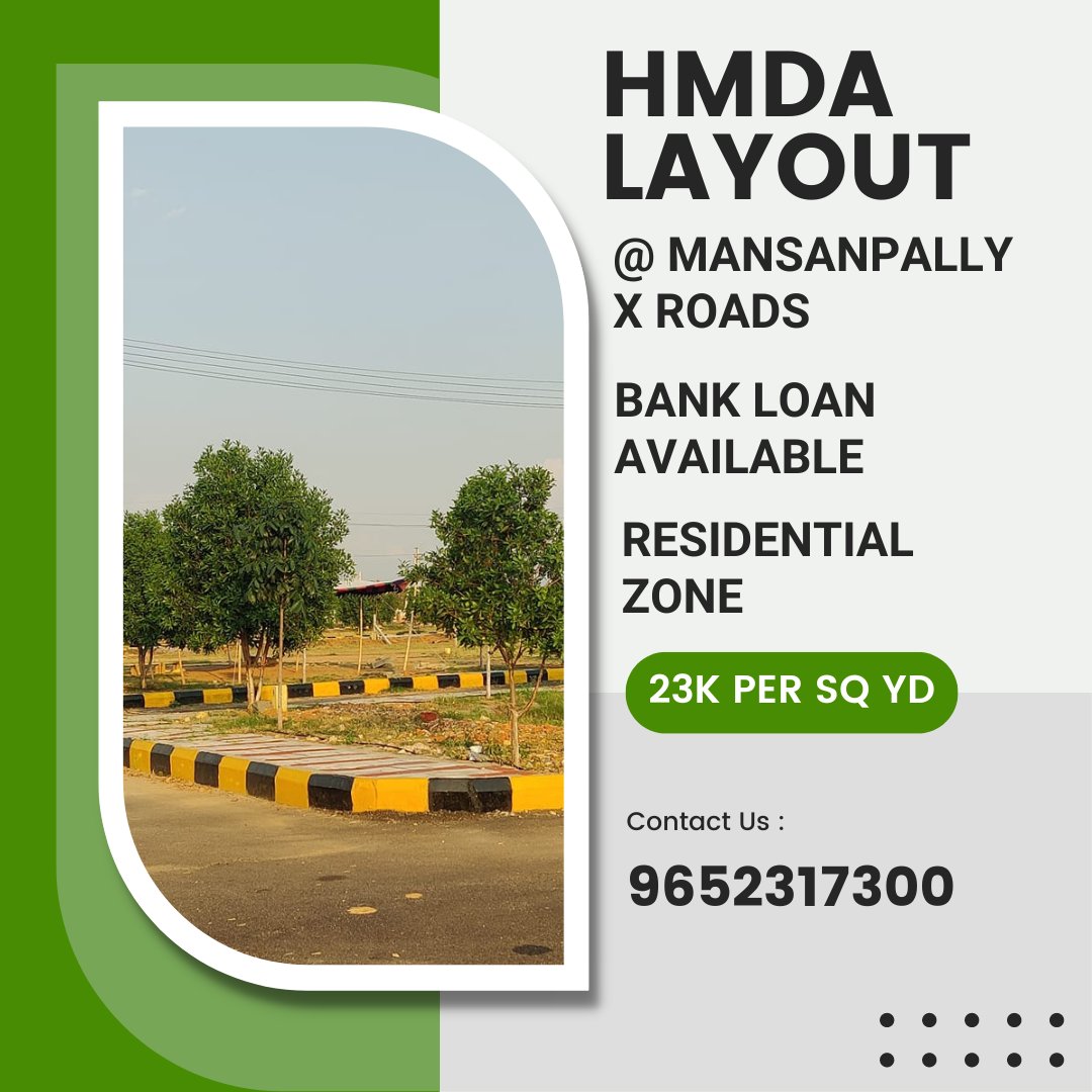 HMDA Open Plots for Sale - Highway facing venture at Mansanpally X Roads - Call 9652317300