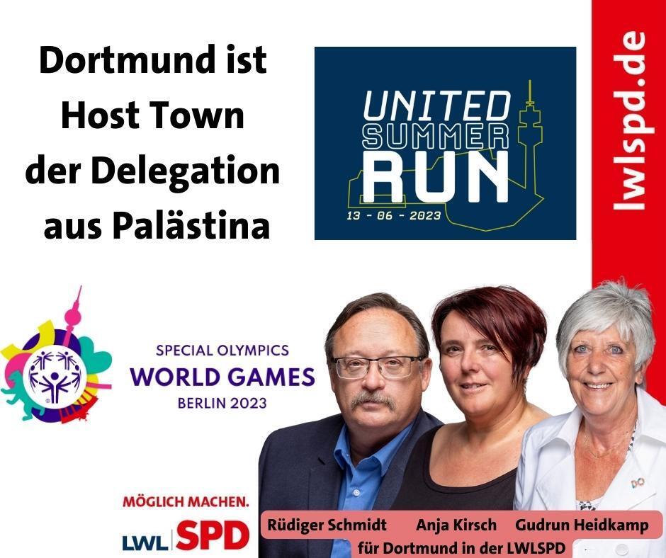 Höhepunkt für die Delegation aus Palästina zur SOWG2023 wird der erstmals inklusiv ausgerichtete United Summer Run am morgigen Dienstag ab 17.00 Uhr sein.

Gleichzeitig feiert der ausrichtende Verein sein 175. Jubiläum: TSC Eintracht Dortmund.