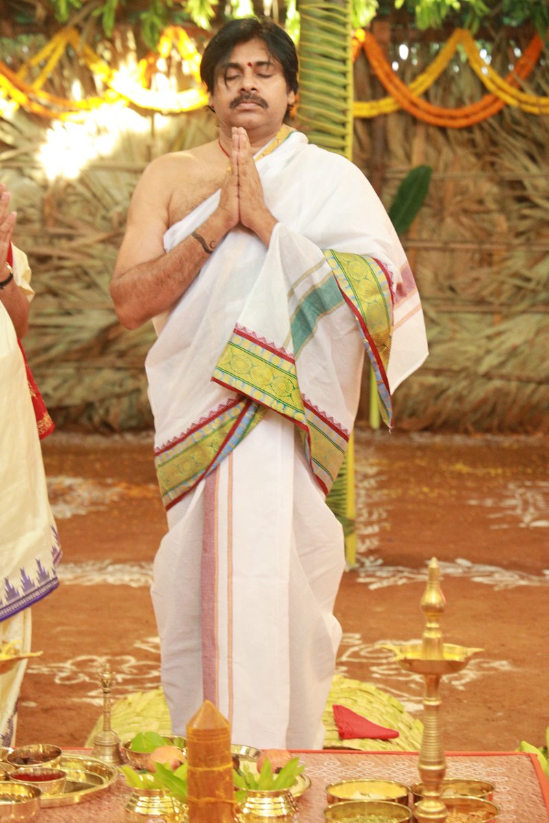 JanaSenaParty's tweet photo. ధర్మ పరిరక్షణ.... ప్రజా క్షేమం... సామాజిక పరివర్తన ఆకాంక్షిస్తూ యాగం చేపట్టిన శ్రీ  @PawanKalyan గారు https://t.co/LzRtobQzCC