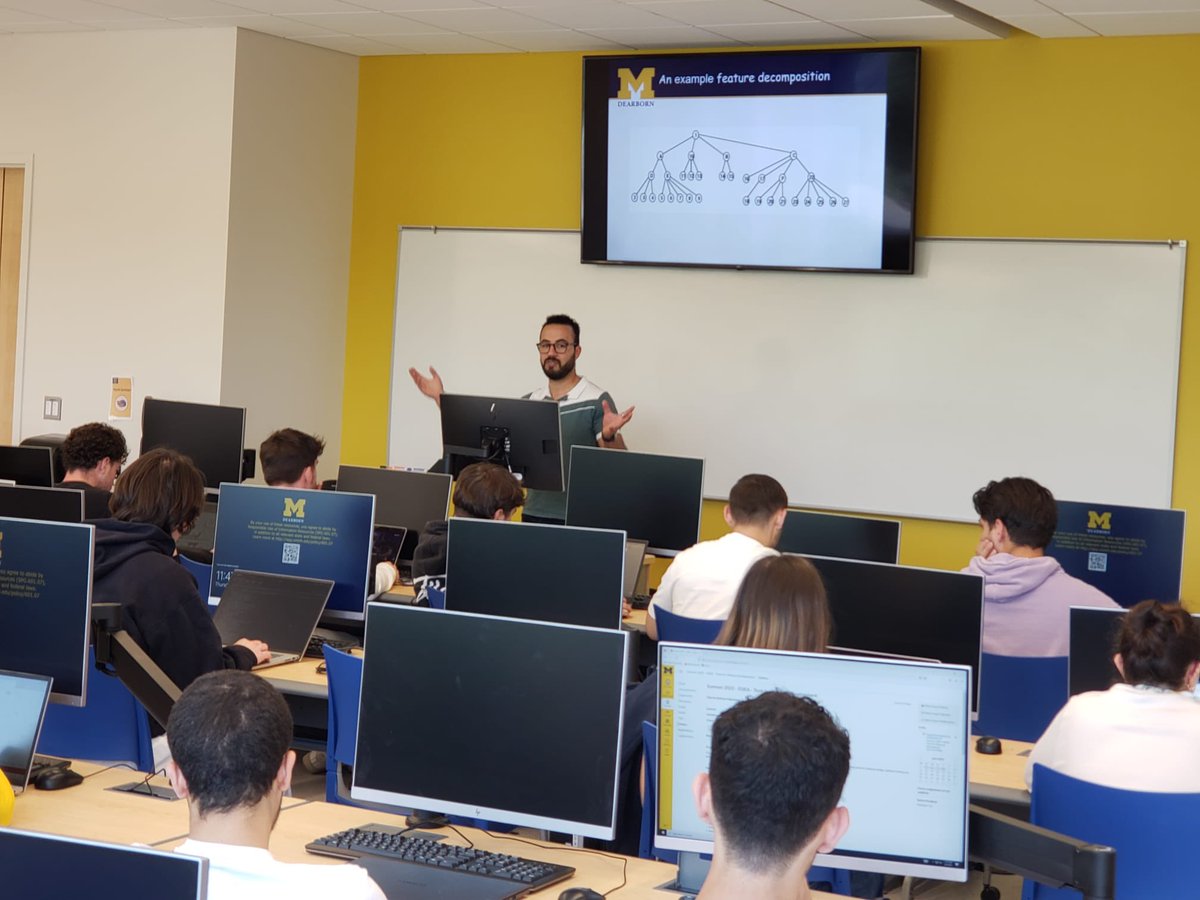 dhia_rzig's tweet photo. I’m glad to share I had the opportunity to teach a Tools for Software Engineering course as part of the ESIEA program at UM Dearborn, where I taught apprentices from France about major concepts of SE. A special thank you to the lab instructors Ziba Parsons and SSM Tariq! https://t.co/t3mrJnNHfa