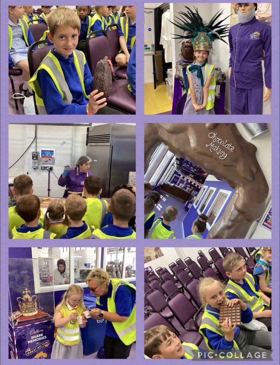 ClementSchool's tweet photo. Year 4 had the best day at Cadbury World. So much to see and interact with - from the history of Cadbury to sampling the chocolate. We loved the workshop ‘From bean to bar’ which compliments our geography topic. Super proud day https://t.co/SW816kMc3O