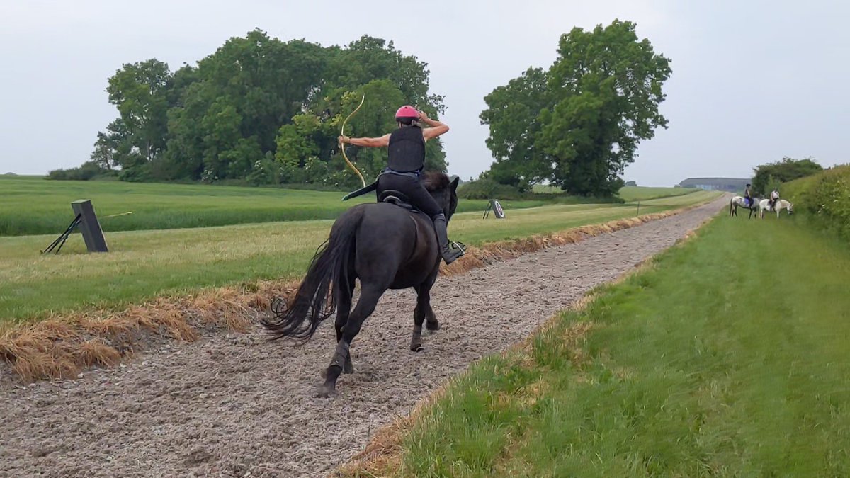Excellent day out at a local gallop track yesterday....#horsebackarchery #archery #training #grading #gallops