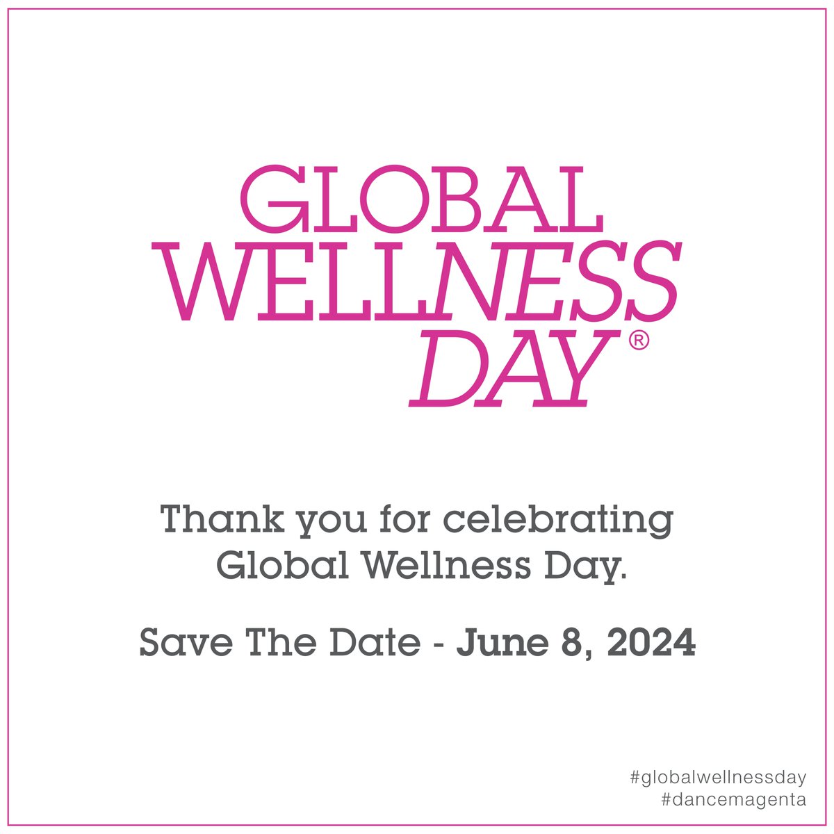 Thank you for celebrating wellness around the world with Global Wellness Day. 🎉💗

Remember to dance with your body, to dance with your thoughts and to dance with life! 🍏

#globalwellnessday #dancemagenta #wellness #happyglobalwellnessday #thankyou #onedaycanchangeyourwholelife