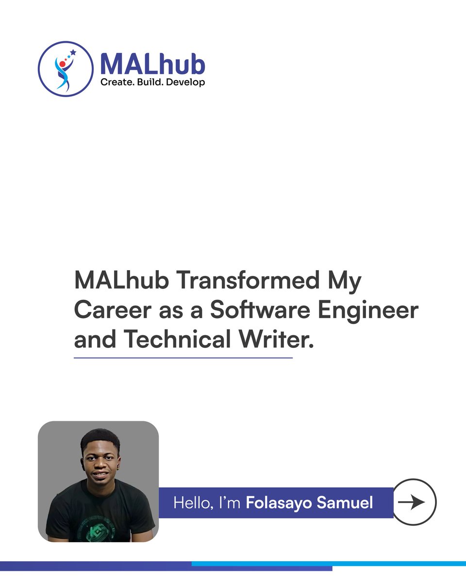 malhubng's tweet image. “MALhub instilled in me a lifelong passion for continuous learning and growth“

Folasayo Samuel, Software Engineer at MALhub.

#MALhubRelearn