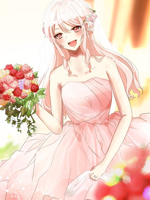 「hair flower wedding dress」 illustration images(Latest)｜3pages