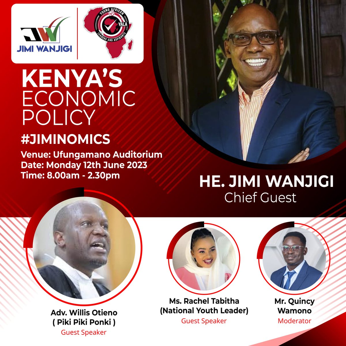 It's time we discuss the Kenya's economic policy. Today Jimi Wanjigi is the chief guest at Ufungamano Auditorium to start this discussion.
#Jiminomics
@JimiWanjigi @willisotieno @HERachelTabitha