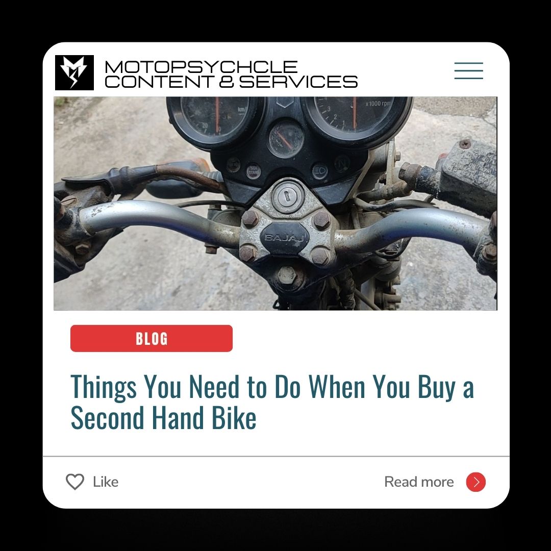 motopsychcle's tweet image. Blog about the 10 things to look out for when you buy a second hand Motorbike/vehicle.

motopsychcleservices.com/blog/

Our New content and services home

motopsychcleservices.com

#motorcyclegame #blogging #bloggingcommunity #Trendingtopic #blog #blogger #bloggerstribe