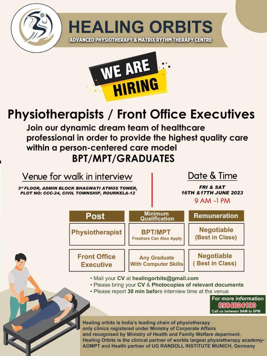 #JobAlert #jobseekers #vacancy #physiotherapistvacancy #physiotherapy #physiovacancy #clinicjobs #alliedhealthcarejob