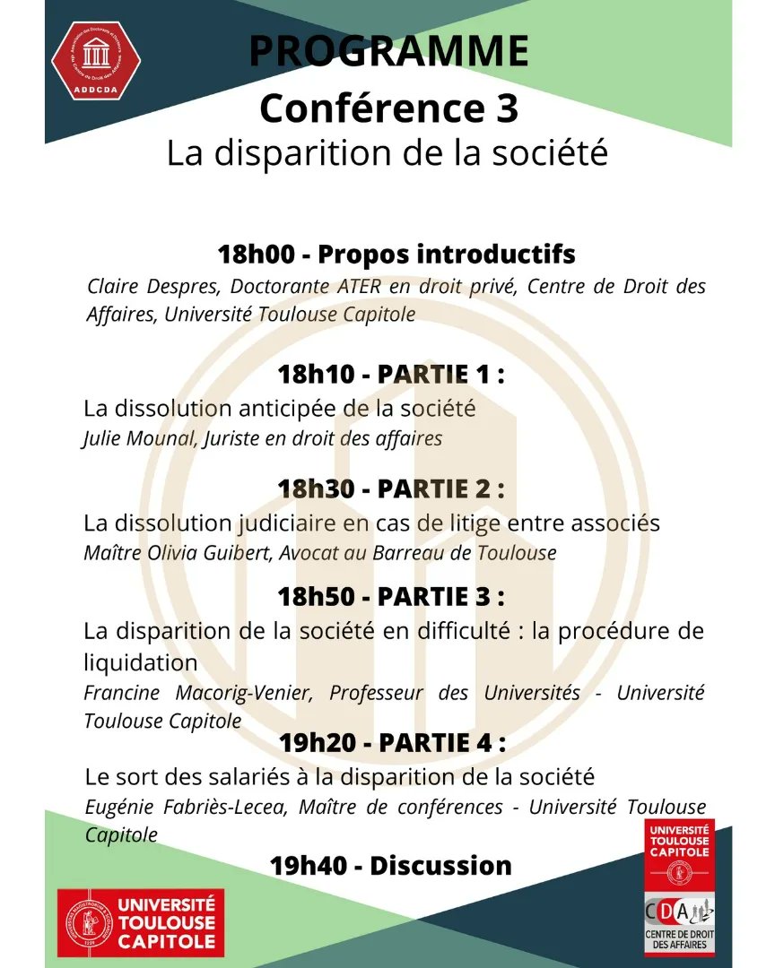 L'#ADDCDA vous invite à la dernière #conférence du cycle relatif à la #création de la #société 
#Rdv le 26/06 à l'#UT1 à 18h00