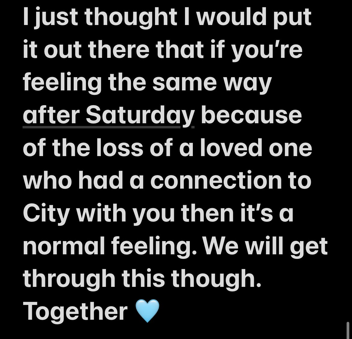 MattPidd's tweet image. This might be a bit deep for some on a Monday morning but I feel it’s healthy to share these kinds of thoughts because if there is a chance that someone else is feeling the same way &amp;amp; me sharing my thoughts helps then it’s all worth it. #mcfc