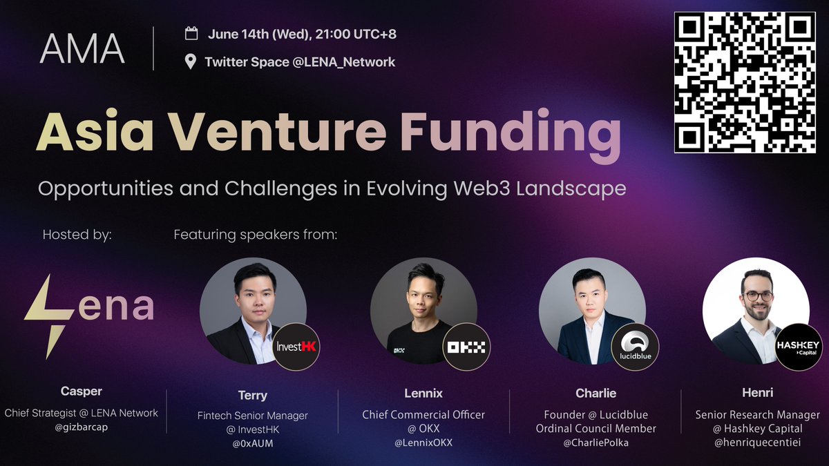 Venture funding is the key to unlocking limitless potential & fueling growth in Web3. What opportunities & challenges lie ahead in Asia? Join our AMA to learn more! 📆June 14th 09:00 PM UTC+8 🎤Link: twitter.com/i/spaces/1ynKO… @0xAUM @LennixOKX @CharliePolka @henriquecentiei